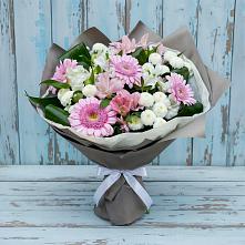 Букет цветов из:  Герберы, Альстромерии и Хризантемы в Гололобово
