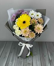 Букет цветов из:  Розы, Герберы и Хризантемы #REPLACE_PRED# Гололобово