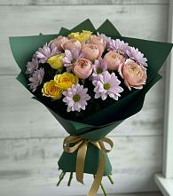 Букет цветов из:  Хризантемы и Розы в Гололобово