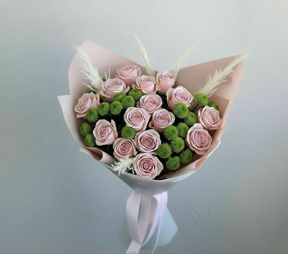 Букет цветов из: Розы и Хризантемы в Гололобово