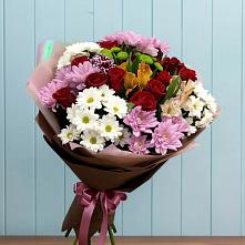 Букет цветов из:  Розы, Хризантемы и Альстромерии в Гололобово