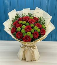 Букет цветов из:  Розы и Хризантемы в Гололобово