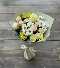 Букет цветов из:  Альстромерии, Розы и Хризантемы в Гололобово